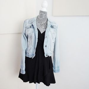 Distressed Denim Light Wash Jean Jacket